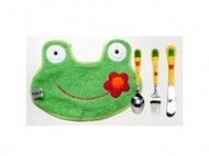 Ensemble enfant Bavoir et couverts PETITAPPETIT Grenouille